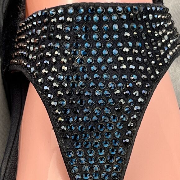 Fitflop Rokkit Navy Blue Crystal Toe Post Sandals Womens 8 Adjustable Strap Shoe - Picture 11 of 17